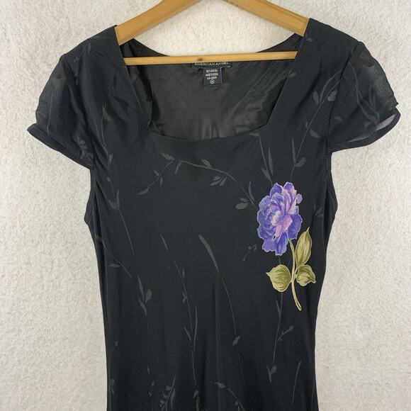 VTG American‎ Angel Womens Floral Maxi Dress Sz M Fairy Grunge Y2K Dark Romantic - Picture 2 of 13